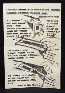 Corgi toys 1126 ecurie ecsse racing car transporter hh625 leaflet