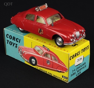 Corgi toys 213s 2.4 jaguar fire service car cc454 front