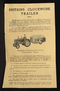 Britains fordson major tractor trailer jj2 leaflet