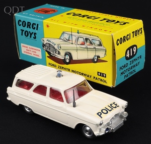 Corgi toys 419 ford zephyr motorway patrol jj351 front