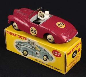 Dinky toys 107 sunbeam alpine sports jj544 back