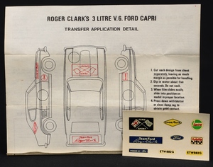 Corgi toys 303 roger clark's capri jj579 leaflet