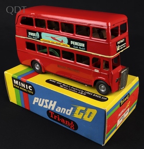 Tri ang minic 60m double decker bus jj705 front