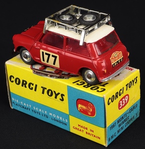 Corgi toys 339 1 1967 monte carlo bmc mini cooper s kk201 back