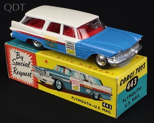 Corgi toys 443 plymouth us mail kk244 front
