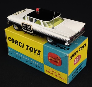 Corgi toys 481 chevrolet police car kk277 back
