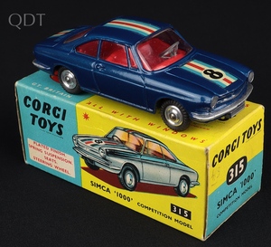 Corgi toys 315 simca 1000 competition model kk314 front