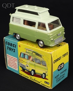 Corgi toys 420 ford thames airborne caravan kk453 front