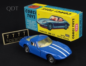 Corgi toys 324 marcos 1800 gt volvo engine kk516 front