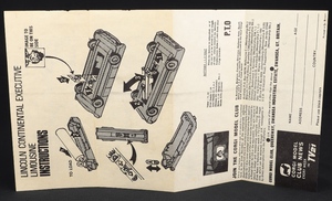 Corgi toys 262 lincoln continental limousine kk853 leaflet