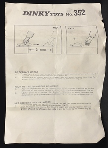 Dinky toys 352 ed straker's car kk882 leaflet