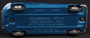 Corgi toys 259 citroen le dandy coupe kk928 base