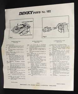 Dinky toys 102 joe's car ll120 leaflet