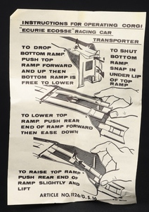 Corgi toys 1126 ecurie ecosse racing car transporter ll282 leaflet