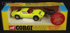Corgi toys 342 lamborghini p400 gt miura with fighting bull ll297 front