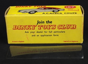 Dinky toys 167 a.c. aseca coupe ll341 box