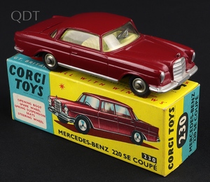 Corgi toys 230 mercedes benz 220 se coupe ll504 front