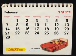 Dinky toys calendar 1971 bb701 february