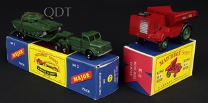 Matchbox no. 3. tank transporter tank k2 muir hill dumper ll800 front
