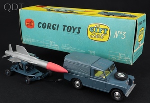 Corgi toys gift set 3 thunderbird guided missile trolley raf landrover ll854 front