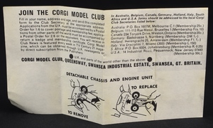 Corgi toys 319 lotus elan coupe ll905 leaflet