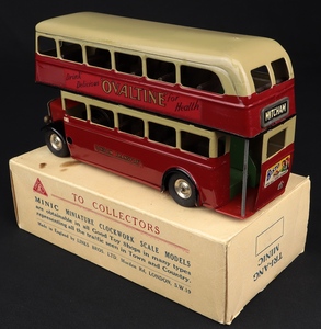 Tri ang minic double decker bus mm69 back